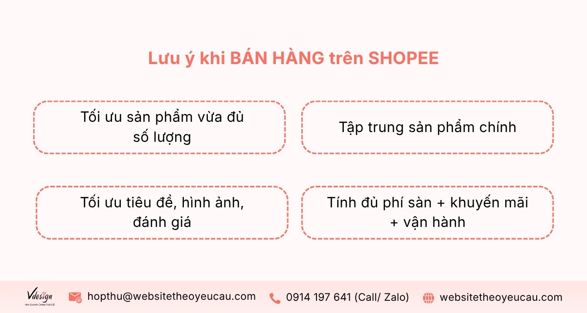 Những lưu ý cần bạn cần biết khi bán hàng trên Shopee