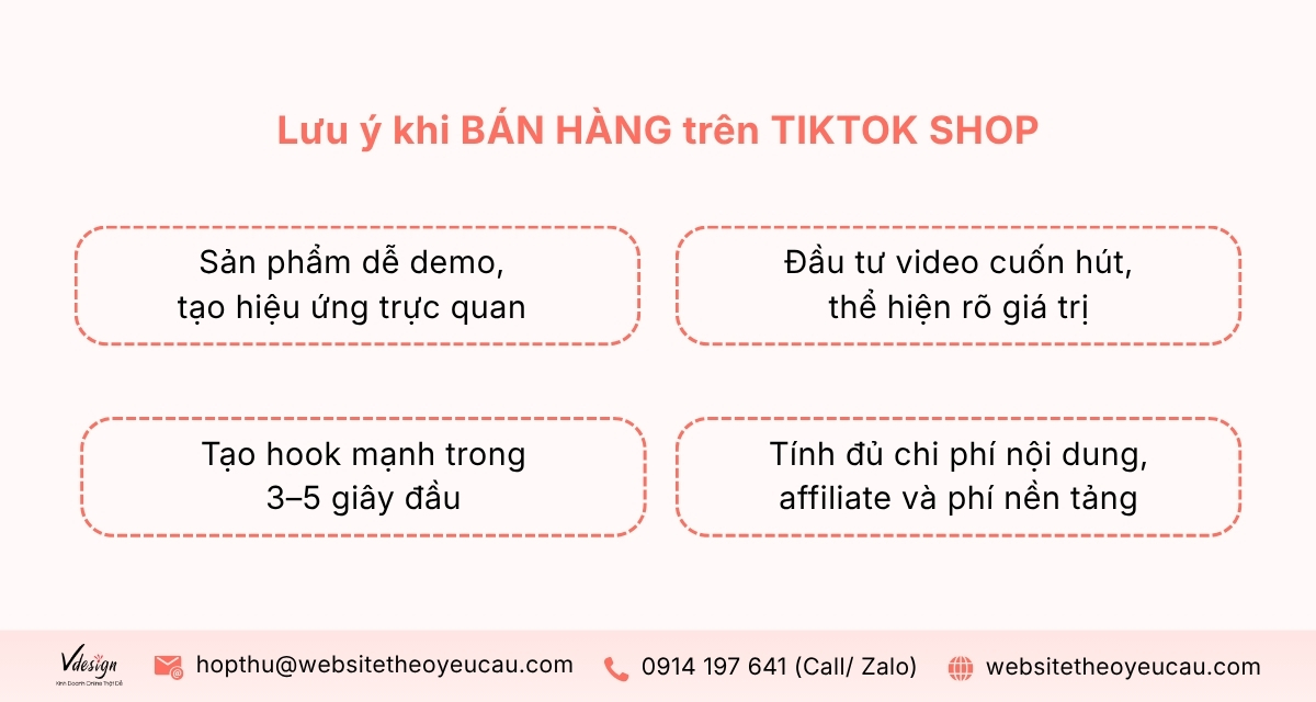Những lưu ý bạn cần biết bán hàng trên TikTok Shop