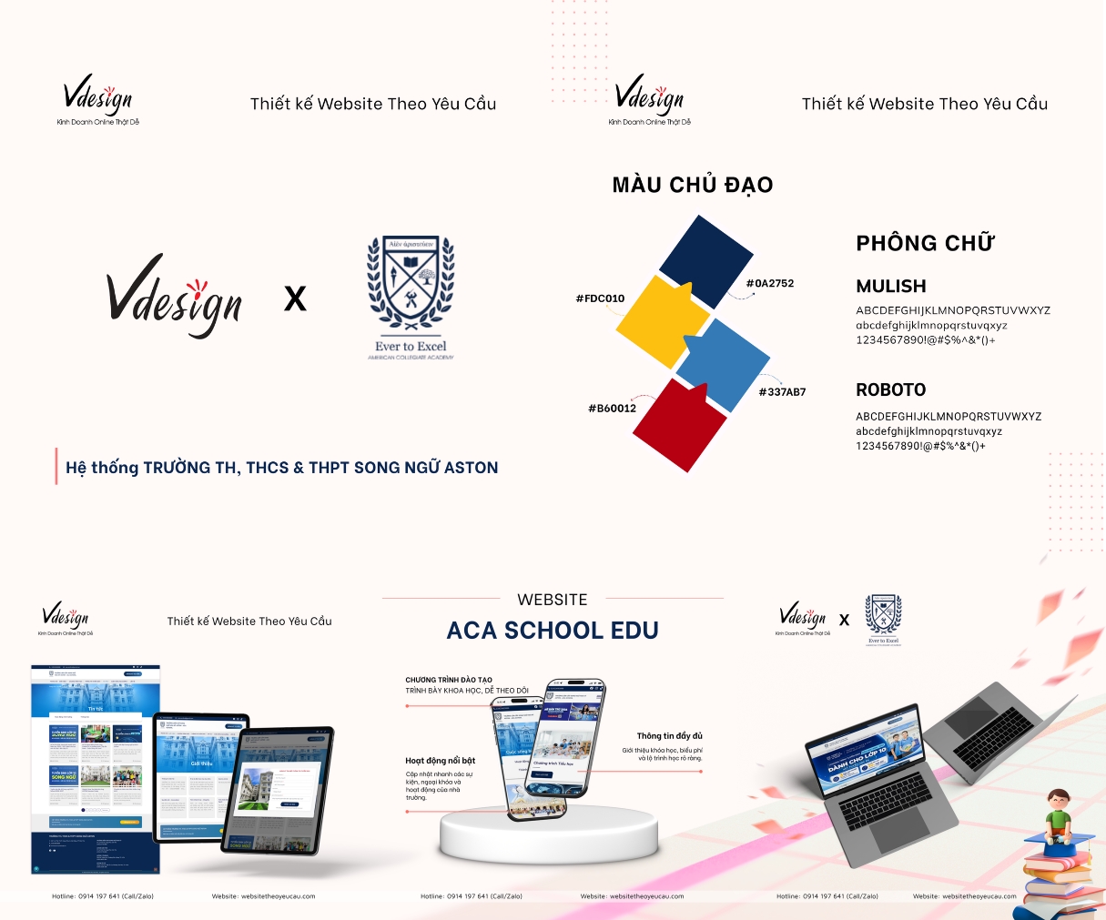 Dự án Thiết kế Website Giáo dục ACA SChool by VDesign