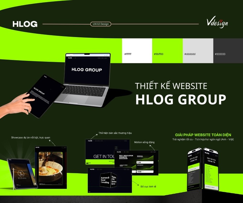 Thiết kế Landing Page Hlog Group by VDesign.