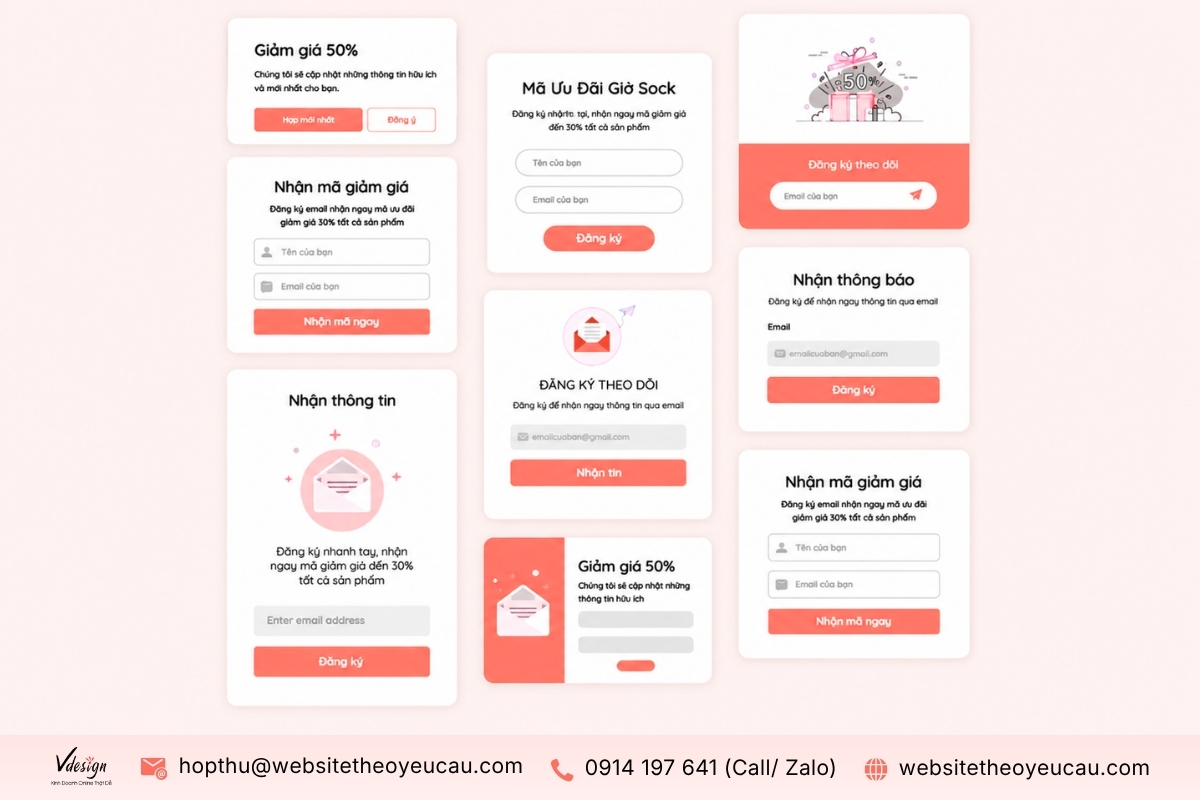 Phân loại Popup trên website theo nội dung