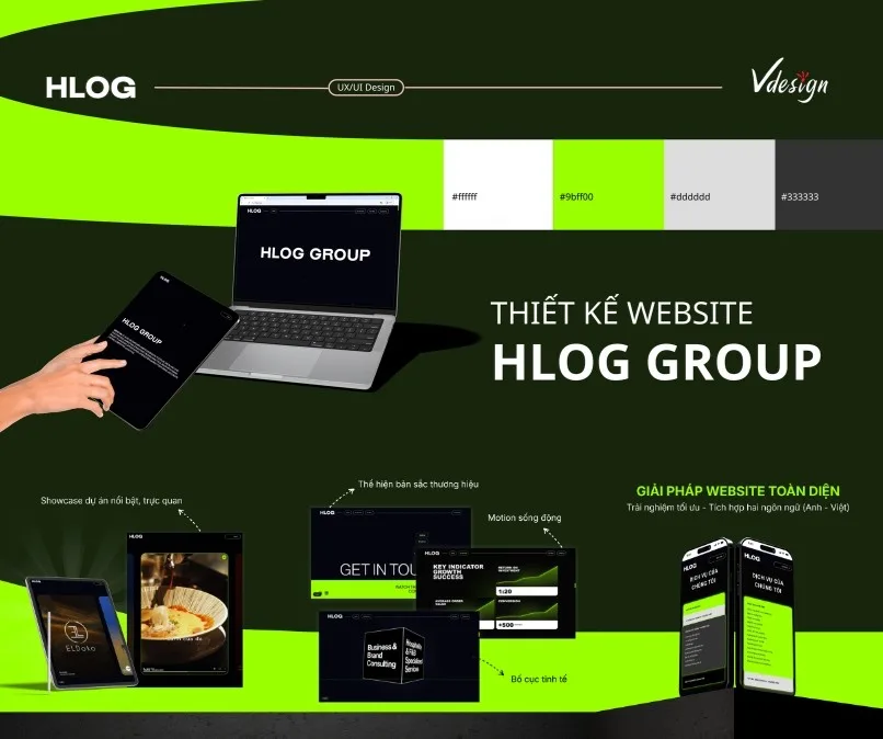 Thiết kế Landing Page Hlog Group by VDesign.