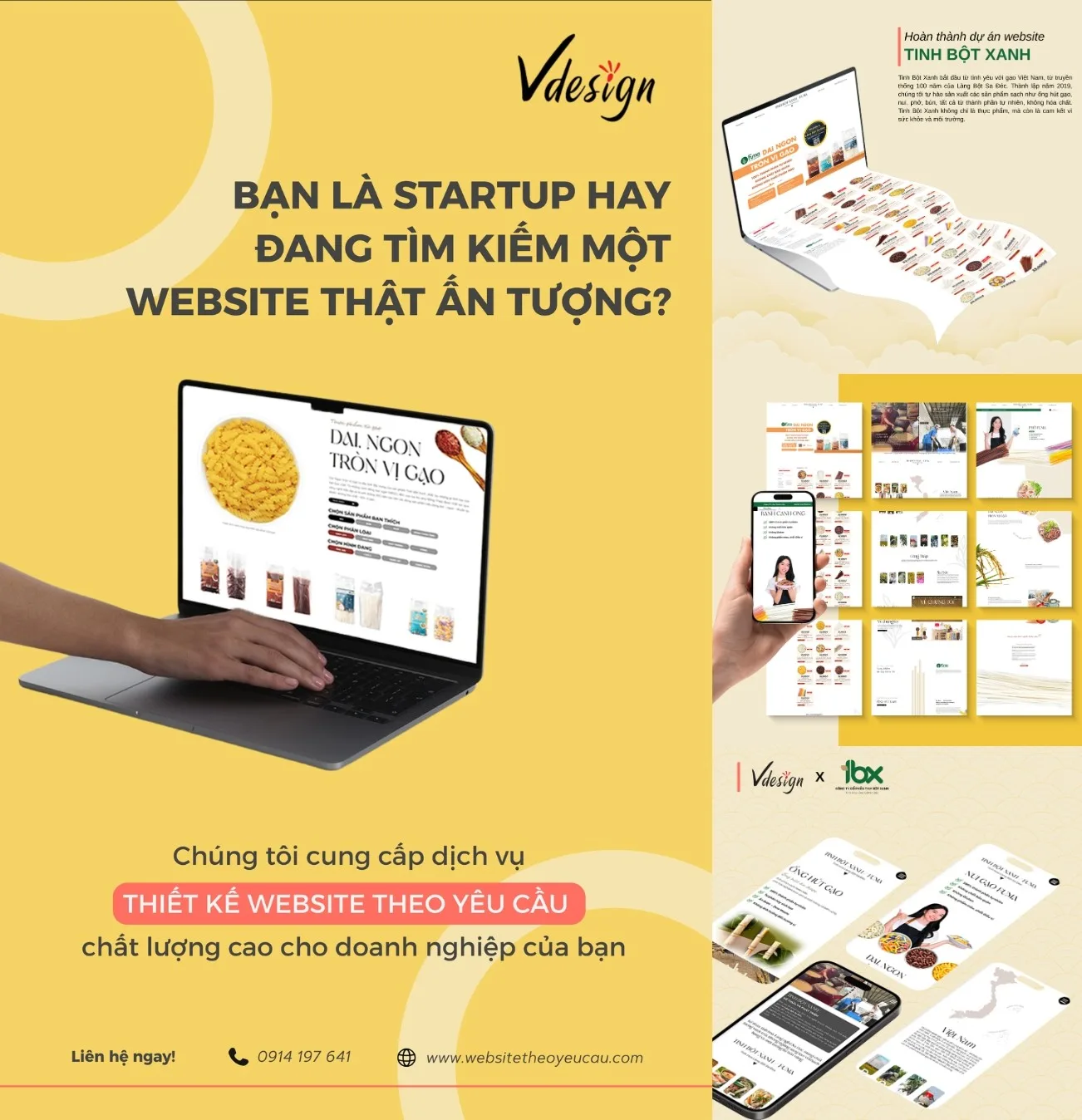 Dự án Thiết kế Website Tinh Bột Xanh by VDesign.