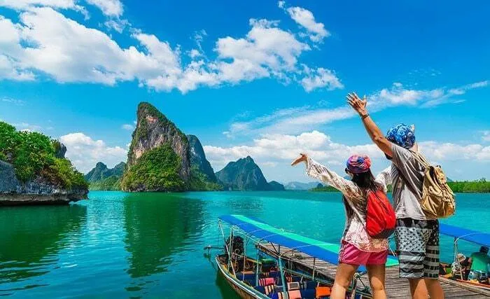 phong cảnh du lịch trên thuyền