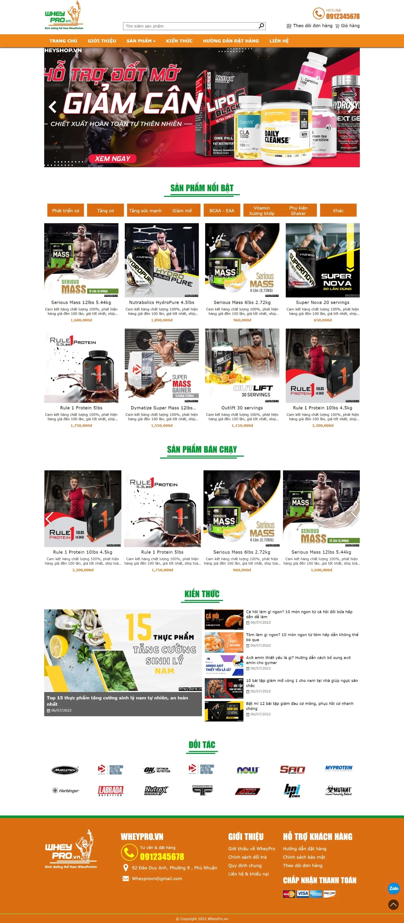 Thiết kế website bán hàng WheyPro