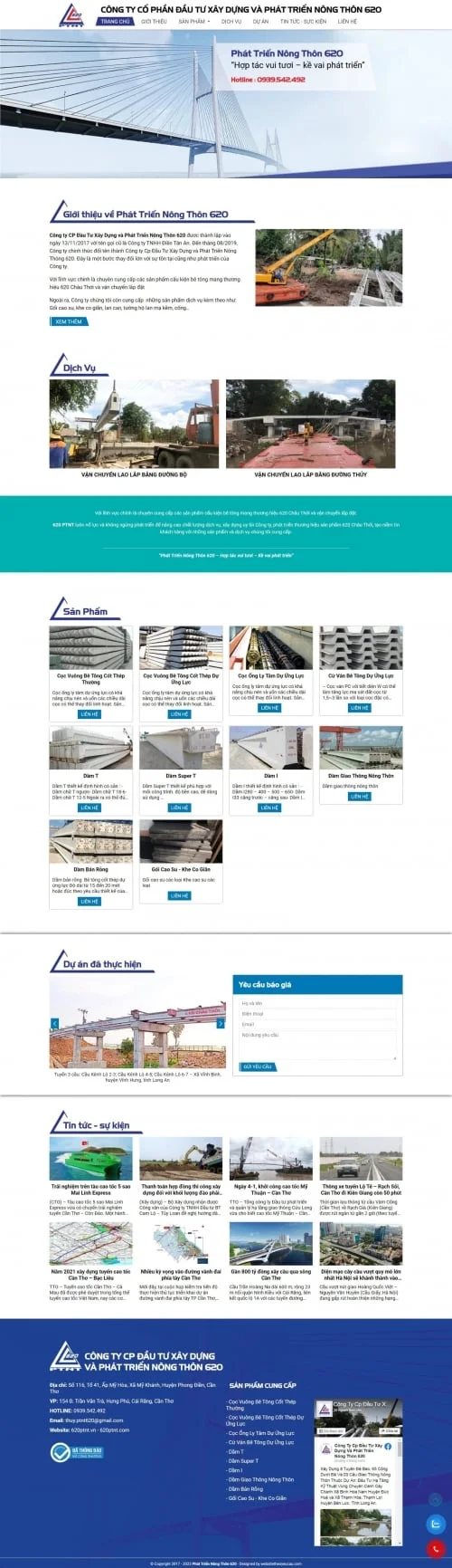 Thiết kế website công ty 620 PTNT