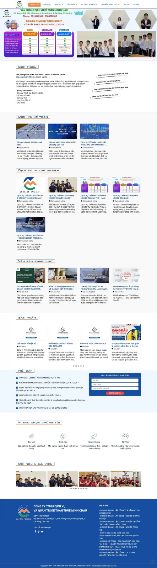 Thiết kế website văn phòng kế toán Minh Châu