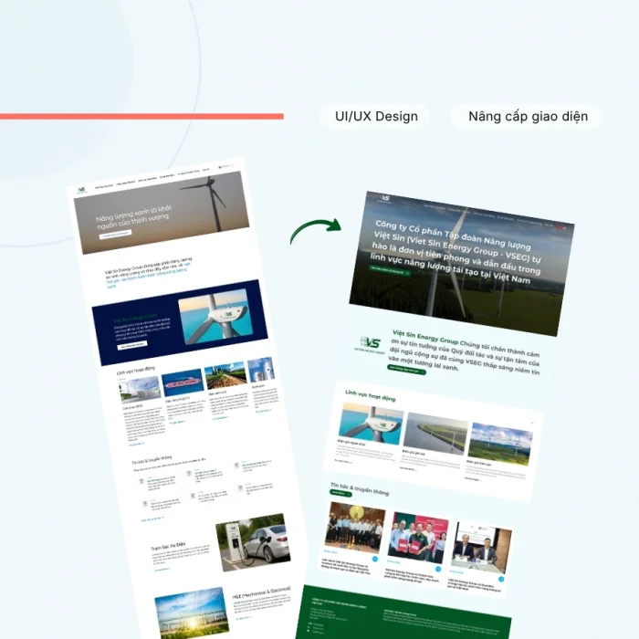 Dự Án Website Doanh Nghiệp VIỆT SIN – Giải Pháp Năng Lượng Bền Vững | VDesign