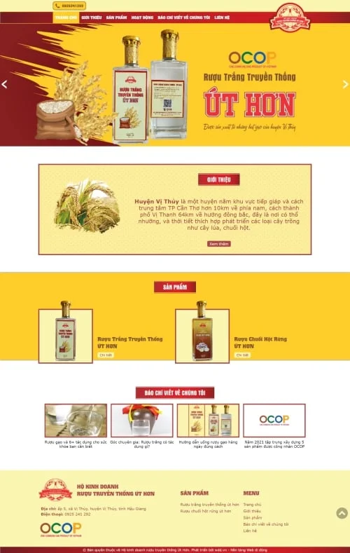 Thiết kế website Rượu Út Hơn