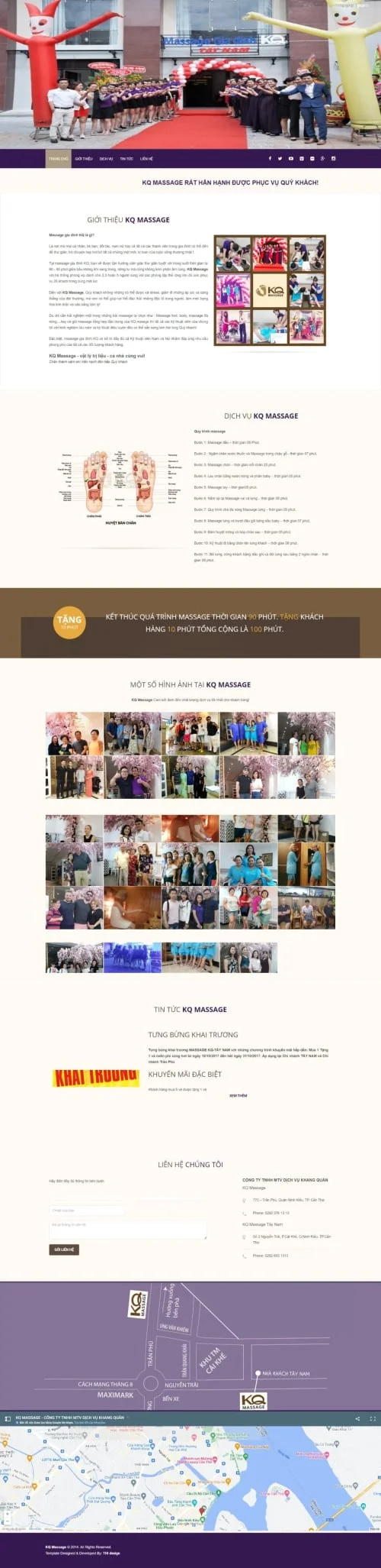 Thiết kế website Dịch vụ massage KQ